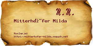 Mitterhöfer Milda névjegykártya
